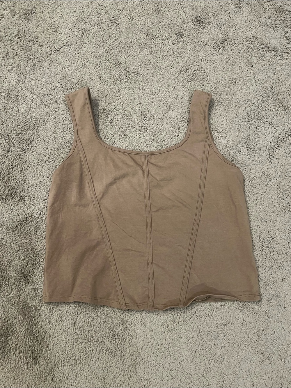 Gilded IntentWomen's Scoop Neck Cropped Tank Top in Taupe